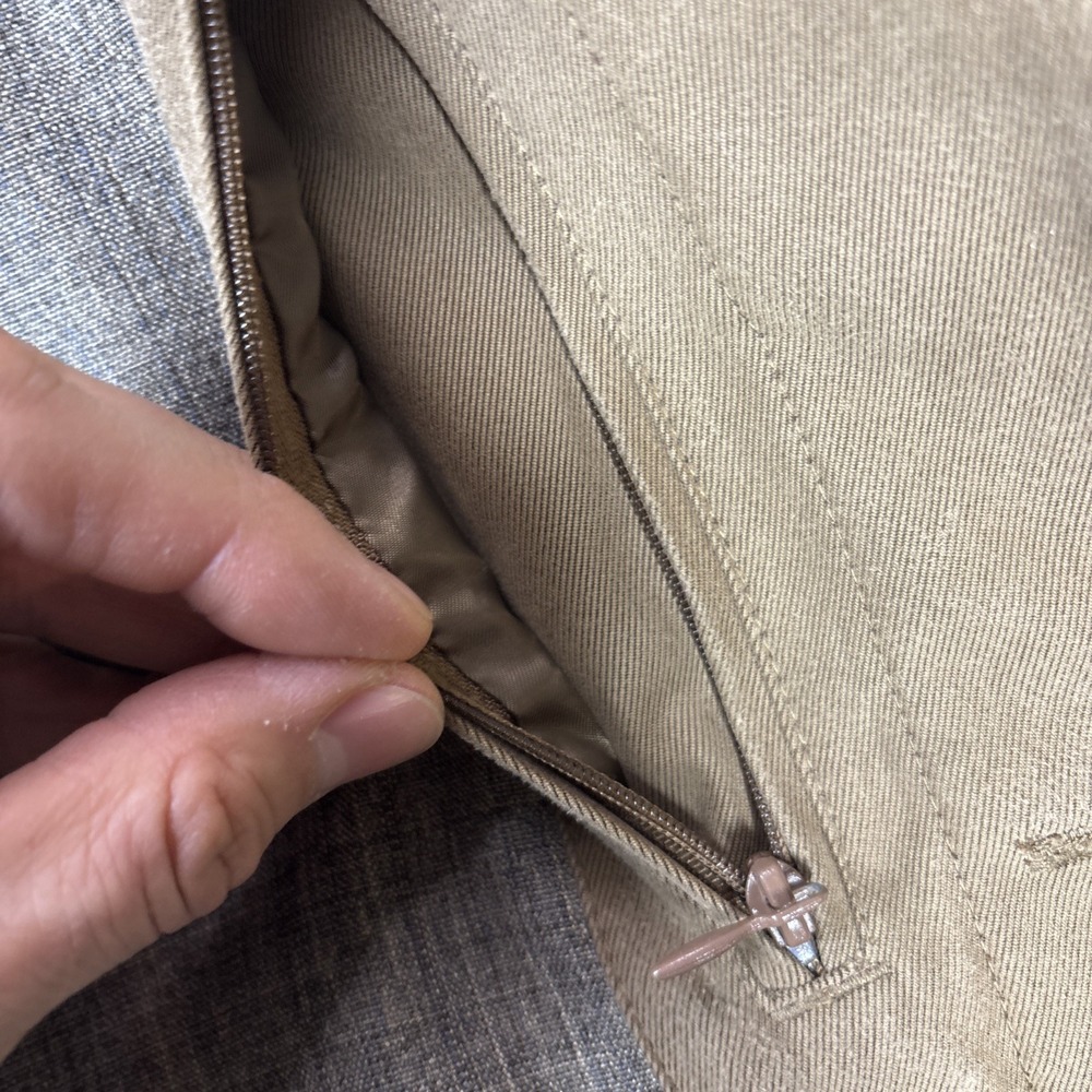 Jos. A. Bank Tan Overcoat Coat Size 44R Color Beige Lined 3 Button - Picture 6 of 13